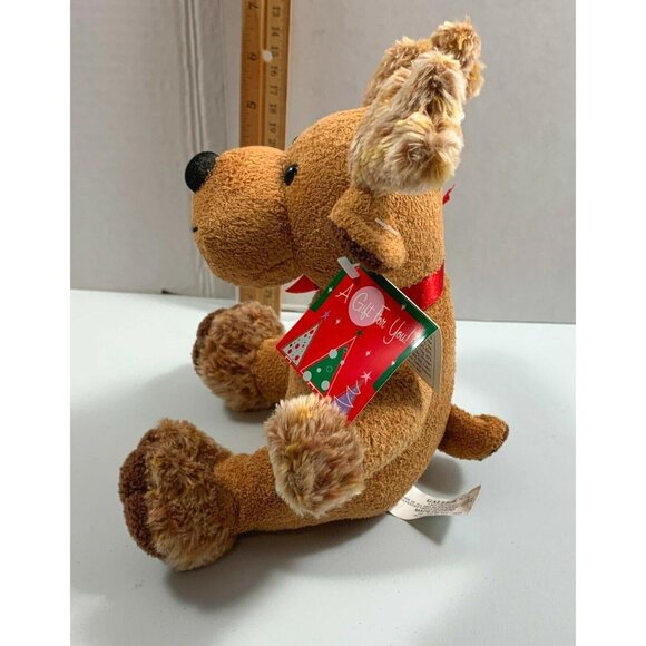 Christmas Reindeer Plush Toy Stuffed Animal Galerie 2002 Stocking Stuffer - Picture 5 of 8